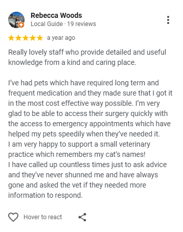 Review 3 Review reporting lovely staff, kind and caring team.
